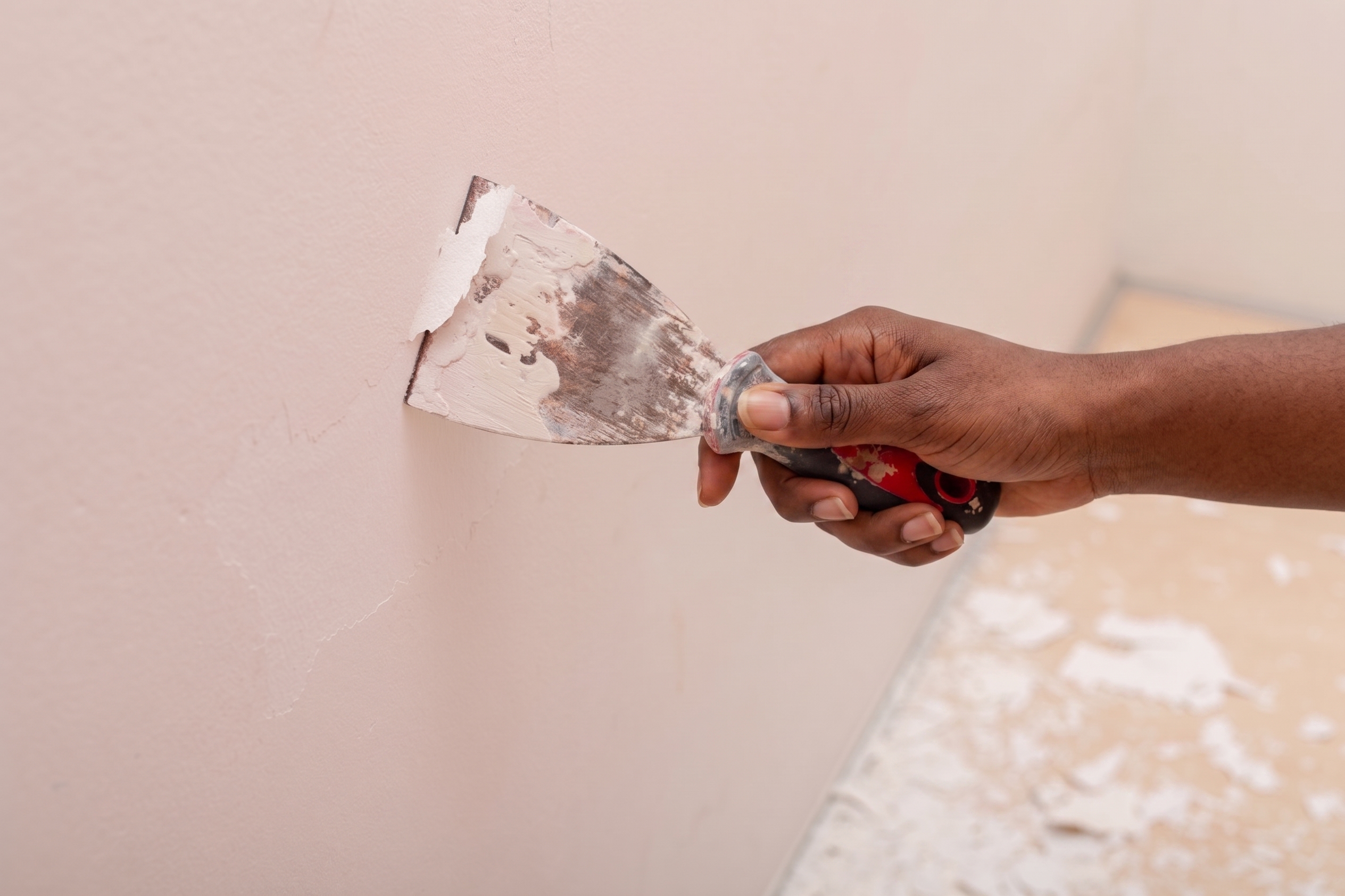 Concrete surface testing with a digital meter and hammer