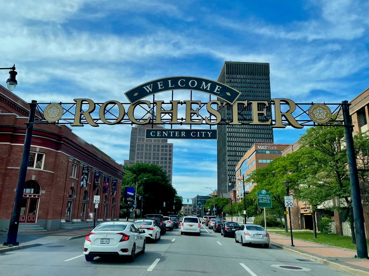 Map view of Rochester, New York